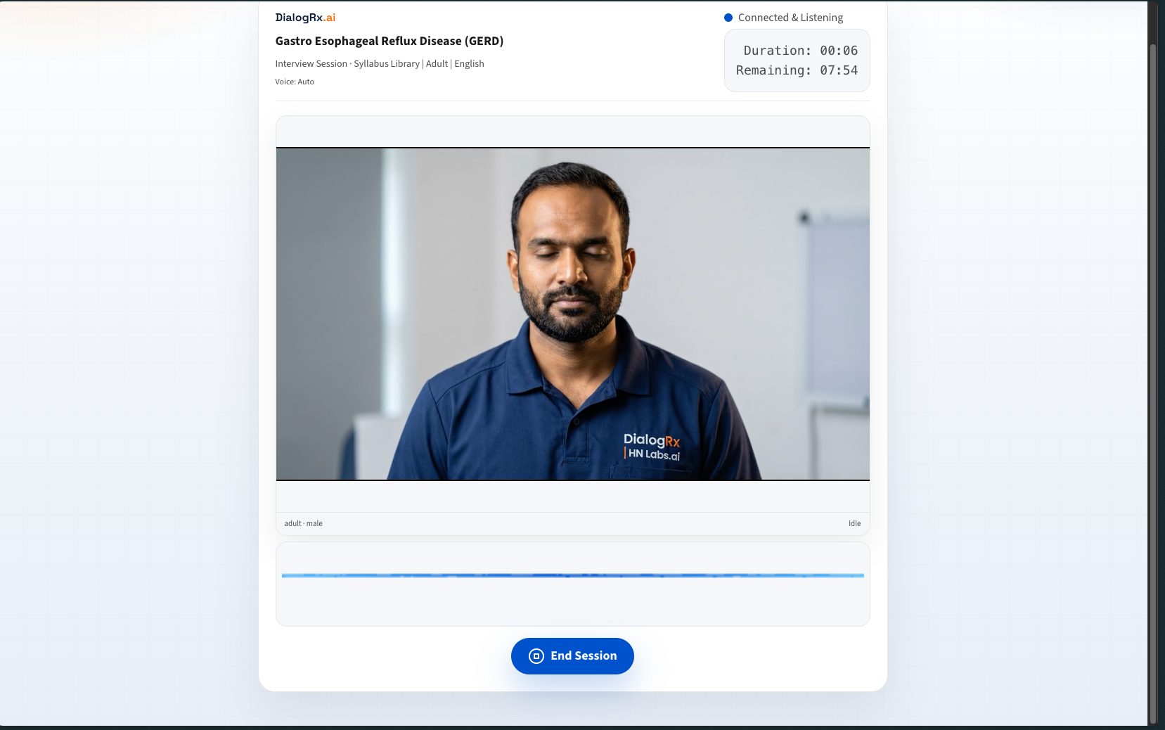 DialogRx virtual patient session for GERD